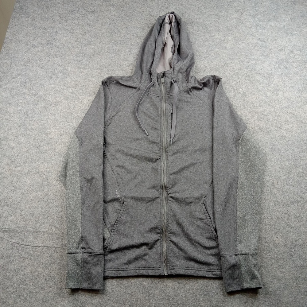 Hylete Jacket Mens Small Gray Full Zip Hooded Athletic Lightweight Sweatshirt‎